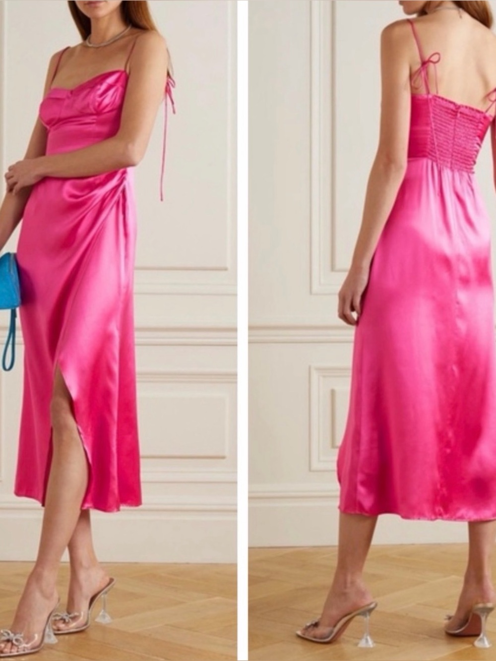 Reformation Marguerite Silk Midi Dress Size 8 B504